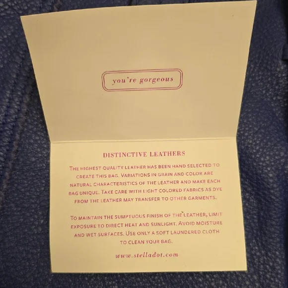 Blue Leather Tote Bag - Picture 2 of 4